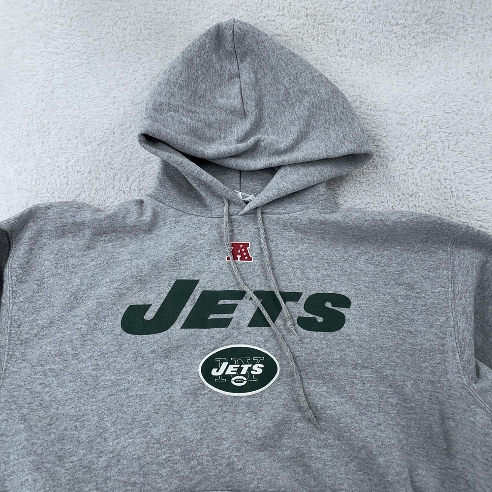 New York Jets Hoodie Sweatshirt CROP FIT‎ M/L Gray NFL Football AFC Pullover